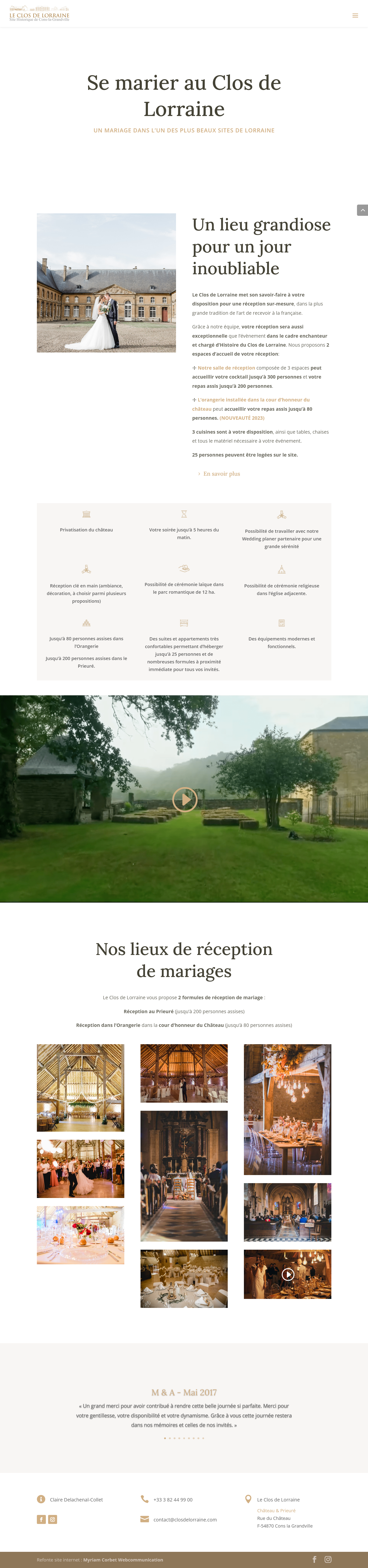 Salle de Mariage - Le Clos de Lorraine